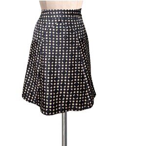 Vintage Y2K MARC JACOBS Black White 100% Silk Floral Dot Print Skirt 6